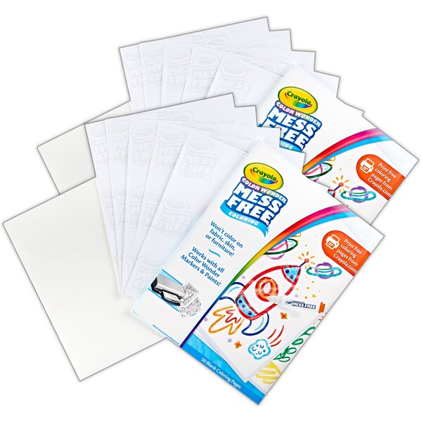 Color Wonder Blank Coloring Pages, 100PK